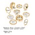 New European and American retro inlaid pearl chain ring, butterfly opening ring, ins style ring set, 10 piece set