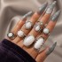 European and American Cross border Ring Set Retro Geometric Round Oval Imitation Opal Gemstone 8-Piece Set Ring Joint Ring