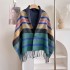 New Queen Dowager plaid scarf for women, autumn and winter tassel wool cape, double-sided shawl, multifunctional warm scarf