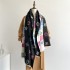 Colorful scarf, women's tassel, cashmere scarf, warm and versatile in winter, imitation cashmere shawl, dual-use, thick and warm neck protection