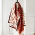 Sweet and lovely cherries! Imitation cashmere scarf for women, winter women, Korean version, versatile long style, shawl scarf, warm and versatile