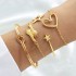 European and American cross-border alloy heart knot bracelet set creative peach heart heart geometric cross bracelet 4-piece set batch