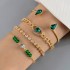 Cross border fashion niche diamond imitation grandmother emerald bracelet set, personalized snake shaped love bracelet set for women