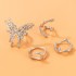 Amazon Foreign Trade Jewelry Creative Butterfly Geometry Heavy Metal Ring Personalized Irregular Four Piece Ring Set