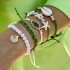 Cross border new Bohemian vacation style shell bead woven bracelet beach style starfish rice bead seven piece set