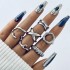 Cross border jewelry niche trend design photosensitive surface ring exaggerated geometric curved surface open joint ring set