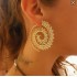 Wish AliExpress New Product: Leaf Spiral Personalized Rotating Roman Earrings, Leaf Earnail Accessories for Women