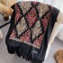 Autumn and winter imitation cashmere embroidered scarf, women's tassel flower thickened ethnic style travel matching shawl long micro circumference