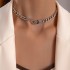 Amazon Cross border Jewelry Artificial Diamond Gemstone Serpentine Necklace Neck Chain Punk Style Personalized Retro Necklace for Women