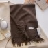 Korean autumn and winter new classic solid color wool women's warm scarf fashionable and high-end scarf for couples