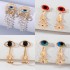 Cross border jewelry court style antique crystal tassel pendant earrings personality devil's eye exaggerated atmospheric earrings for women