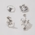 European and American new popular women's ring fashion personality ancient silver forest vine leaf flower ring four piece set