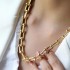 Cross border Ins style simple and fashionable necklace with personalized thick chain, punk hip-hop style knotted collarbone chain for women