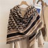 Summer air-conditioned room small shawl with autumn and winter thick design, four sided fringe Su large square scarf, large-sized scarf