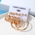 European and American Cross border New Geometric Circle Pearl Women's Earrings Set Pearl Butterfly Exaggerated Twisted Earrings 6 Pair Set