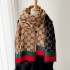 Vintage jacquard imitation cashmere short beard tassel scarf for autumn and winter decoration, air conditioning shawl versatile, thick and warm scarf