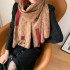 Autumn and winter European and American long letter high-end jacquard shawl double-sided dual-use scarf for women, thickened and warm imitation cashmere scarf