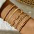 Amazon Cross border New Retro Wide Bracelet Simple Geometric Opening Round Bead Gold Smooth Surface Bracelet Jewelry Set