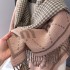 2024 Autumn and Winter New Letter Thousand Bird Grid Double sided Core Yarn Scarf Women's Fashion Versatile Shawl Warm Neck