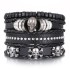 Cross border men's DIY woven suit leather bracelet, hot selling in Europe and America, skull bead punk style combination bracelet