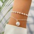 European and American cross-border jewelry temperament Baroque heart-shaped pearl bracelet hip-hop peach heart chain women's bracelet set