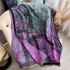 Autumn and winter new double-sided color oil painting series imitation cashmere thick warm scarf, air-conditioned room neck protection shawl for external use