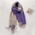 Autumn and Winter New Solid Color Cashmere Scarf for Women, Thickened and Warm, Double sided Two tone Tassel Shawl Neck Wholesale