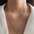 Light luxury niche hollow out love necklace for women in Japanese and Korean versions, simple design pendant, versatile collarbone chain