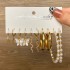 Cross border alloy heart pearl lock snake butterfly mushroom lock ear buckle creative personality card earrings 12 pieces batch