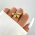 Amazon Foreign Trade Jewelry Creative Butterfly Geometry Heavy Metal Ring Personalized Irregular Four Piece Ring Set