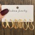 European and American C-shaped metal texture advanced sense personalized ear ring antique Fried Dough Twists earrings set 6-piece earrings