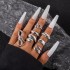 Cross border jewelry niche trend design photosensitive surface ring exaggerated geometric curved surface open joint ring set