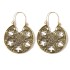 European and American foreign trade jewelry retro ethnic style metal hollow flower earrings Bohemian carved flower earrings