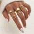 Cross border hot selling diamond studded eye cross leaf ring multi joint 23 piece set pearl sun moon ring