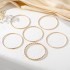 Ins European and American cross-border jewelry diamond Fried Dough Twists smooth bracelet 6-piece set irregular punk bracelet set wholesale