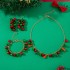 Christmas series new cute red and green bell bead earrings necklace bracelet three piece set cross-border jewelry