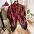 New retro ethnic style brocade large square scarf, sun protection simulation silk scarf, air conditioning shawl dual-use, one-piece hair replacement