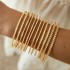 Amazon Cross border New Retro Wide Bracelet Simple Geometric Opening Round Bead Gold Smooth Surface Bracelet Jewelry Set