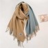 Autumn and Winter New Solid Color Cashmere Scarf for Women, Thickened and Warm, Double sided Two tone Tassel Shawl Neck Wholesale