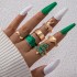 New Christmas Oil Drop Ring Set for Cross border Festivals in Europe and America, Four piece Elk Geometric Alloy Ring Set