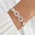 European and American niche infinite 8-shaped bracelet fashionable commuting versatile flat snake chain inlaid with diamonds infinite symbol alloy bracelet