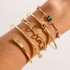 Amazon Cross border New Retro Wide Bracelet Simple Geometric Opening Round Bead Gold Smooth Surface Bracelet Jewelry Set