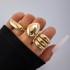 European and American Cross border Geometric Metal Wind Lava Line Ring Four Piece Set Irregular Smooth Open Ring Set