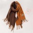 Autumn and Winter New Solid Color Cashmere Scarf for Women, Thickened and Warm, Double sided Two tone Tassel Shawl Neck Wholesale