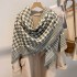 2023 autumn and winter new imitation cashmere scarf, thick square scarf, air conditioning shawl, European and American tassel warm scarf, women's cross-border