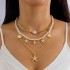 Cross border jewelry Bohemian beach series starfish bead single-layer necklace beach vacation style collarbone chain for women