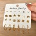 Korean jewelry industry, European and American cross-border simple basic alloy earring set, creative retro card ear ring earring set