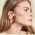 New European and American Creative Alloy Double Butterfly Earrings Vintage Gold Exaggerated Size Butterfly Earrings Earrings Female Earrings