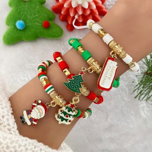 Christmas personality cute cartoon Christmas bracelet Santa Claus reindeer snowman tree Christmas atmosphere accessories for women