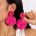 Amazon Cross border Fresh Multi color Flower Earrings Valentine's Day Series Gentle Simulation Large Flower Earrings Earrings for Women